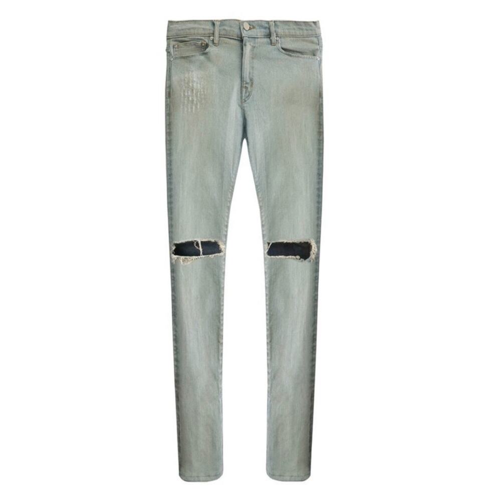 Oro Los Angeles Mecanico Skinny Jeans Distressed Zip Hem Men’s 28x32 Minimalist